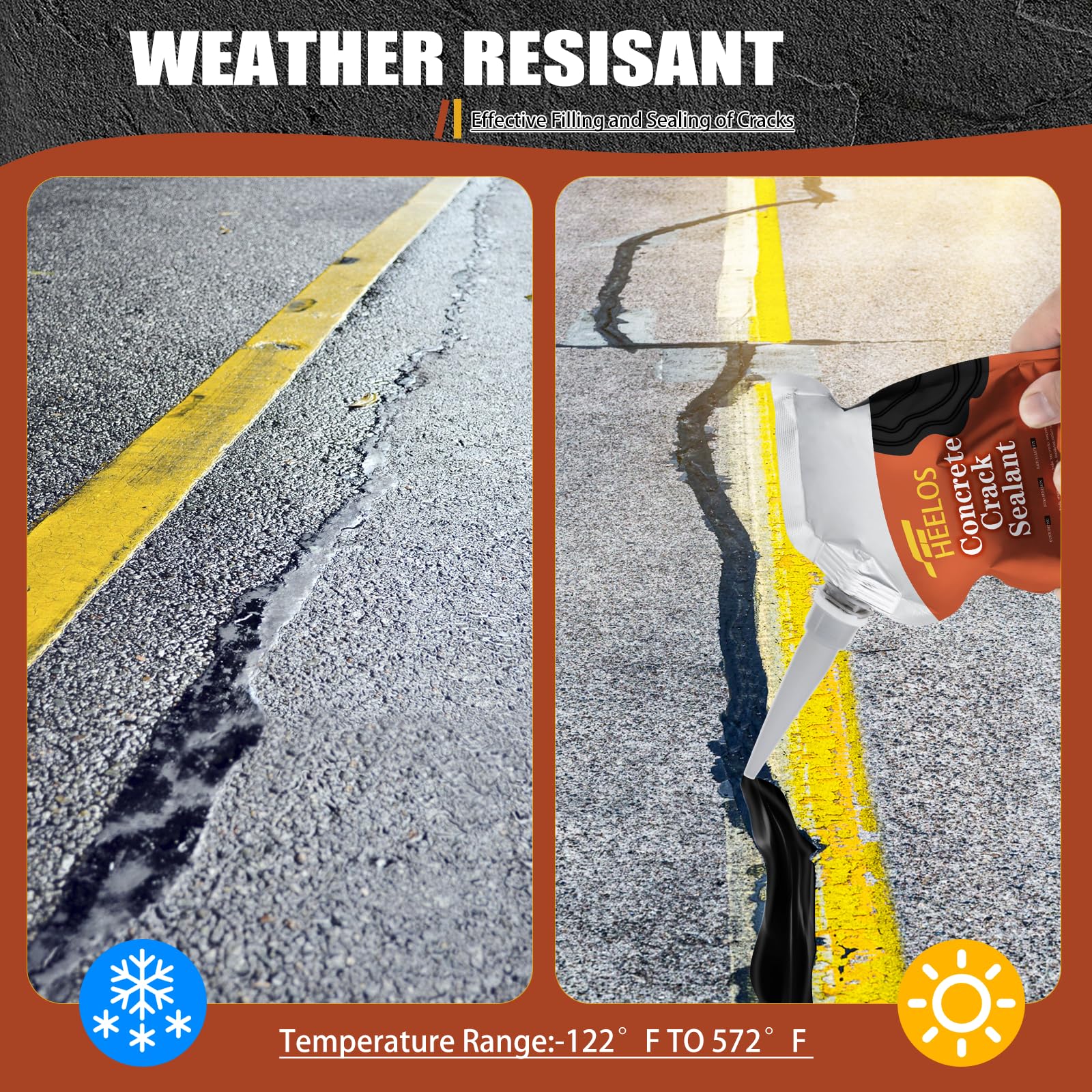 Waterproof crack sealer designed for outdoor use