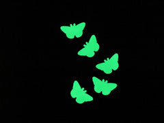 set of five butterfly decals glow in dark waterproof vinyl