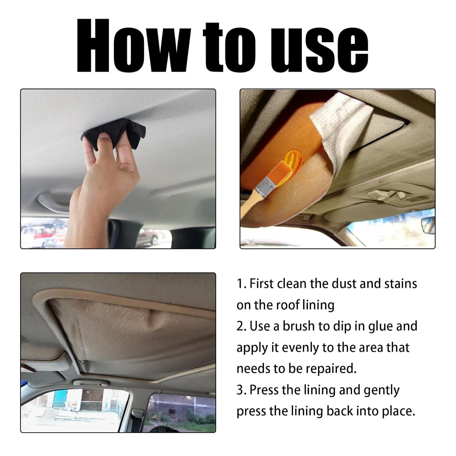 Waterproof and heat resistant headliner glue for car interiors
