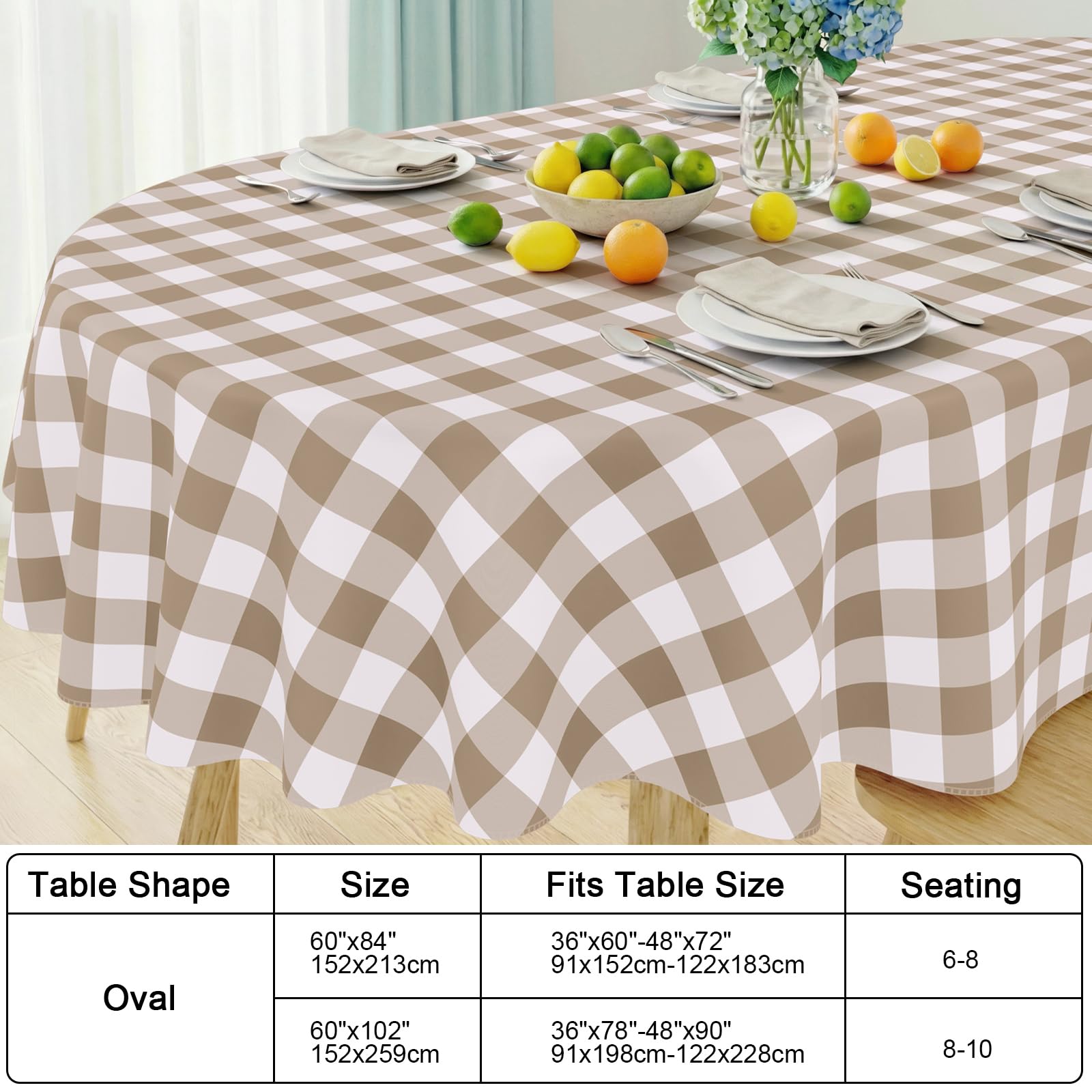 Versatile oval tablecloth for indoor outdoor use Smiry