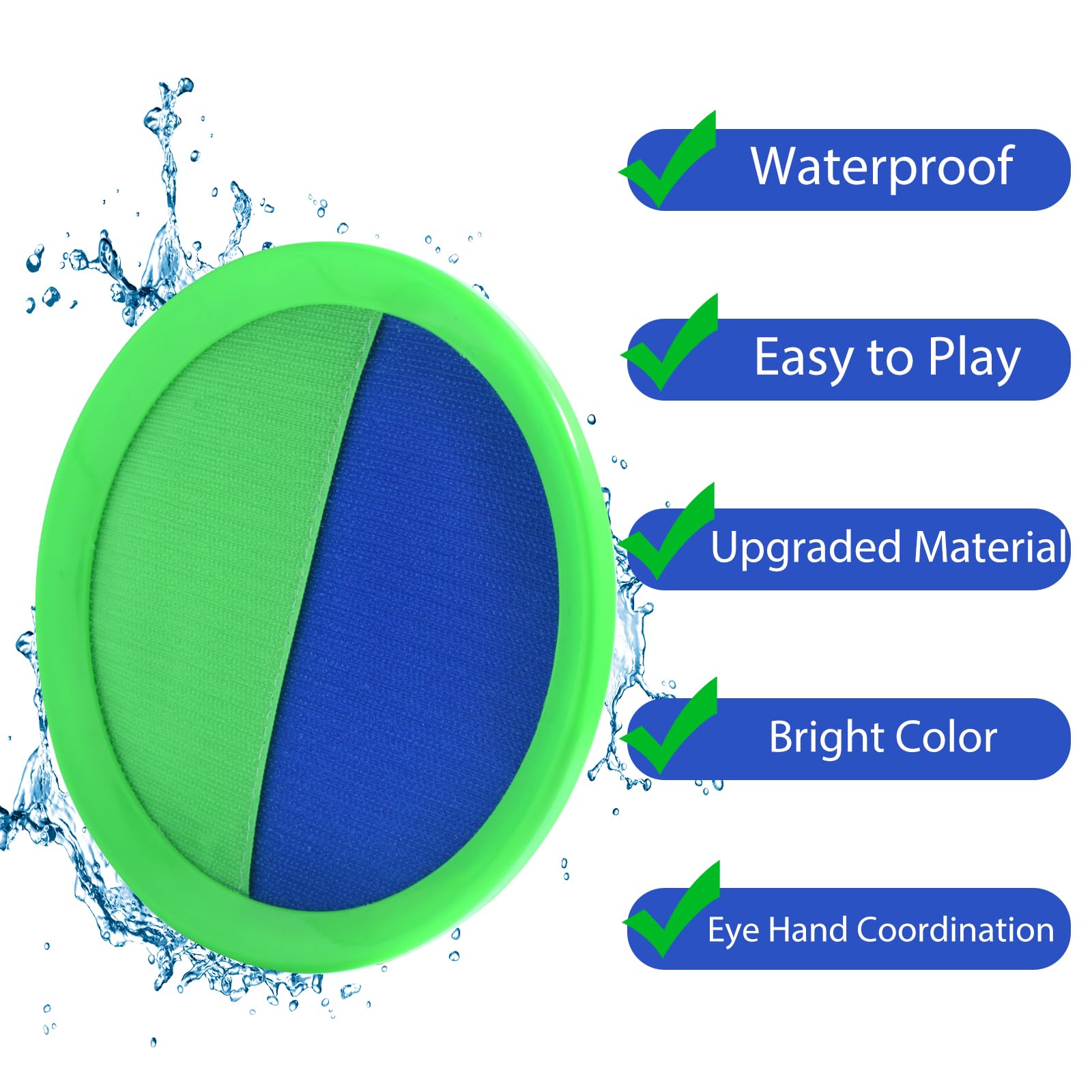 Waterproof paddles and balls suitable for beach or pool