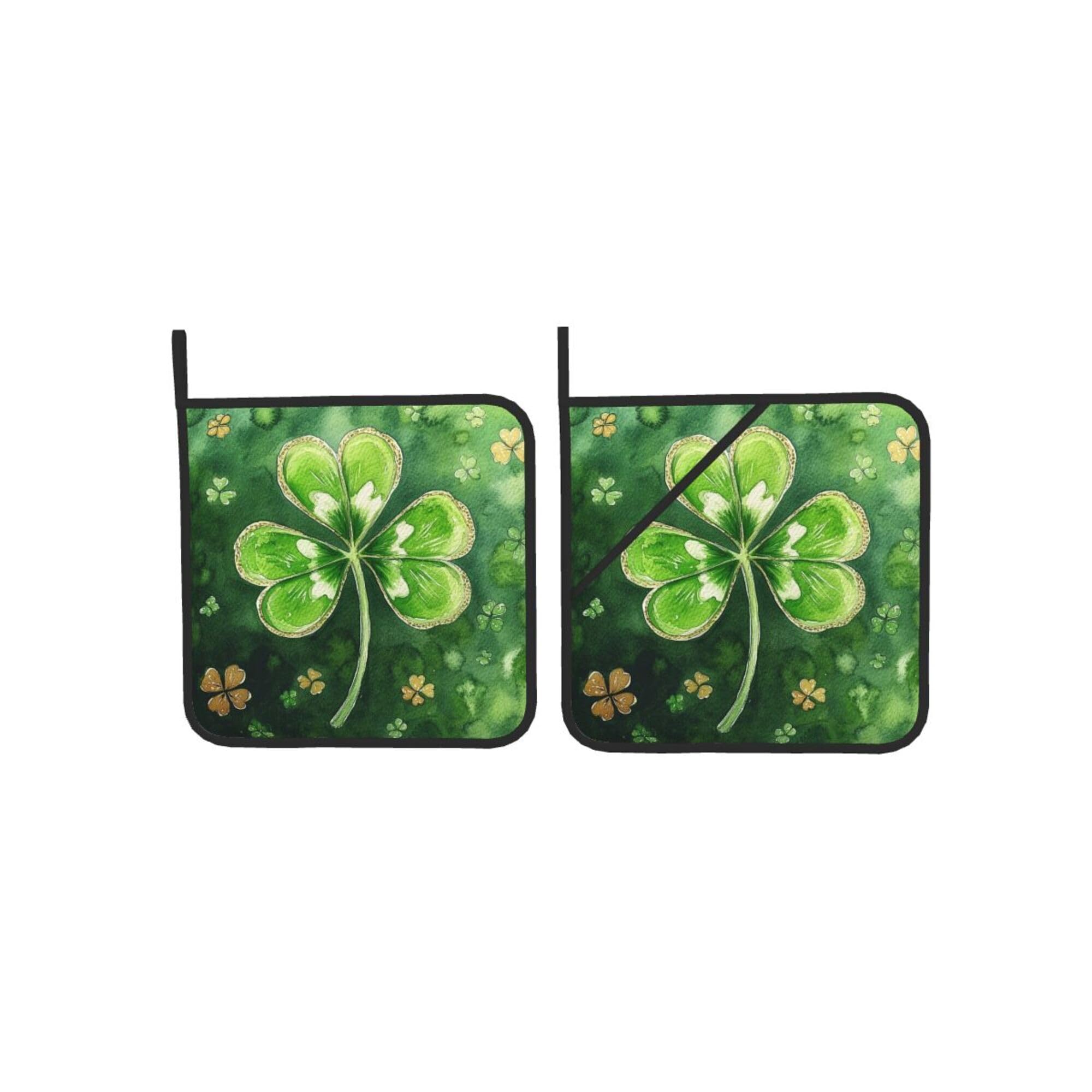Festive shamrock kitchen decor potholders for spring