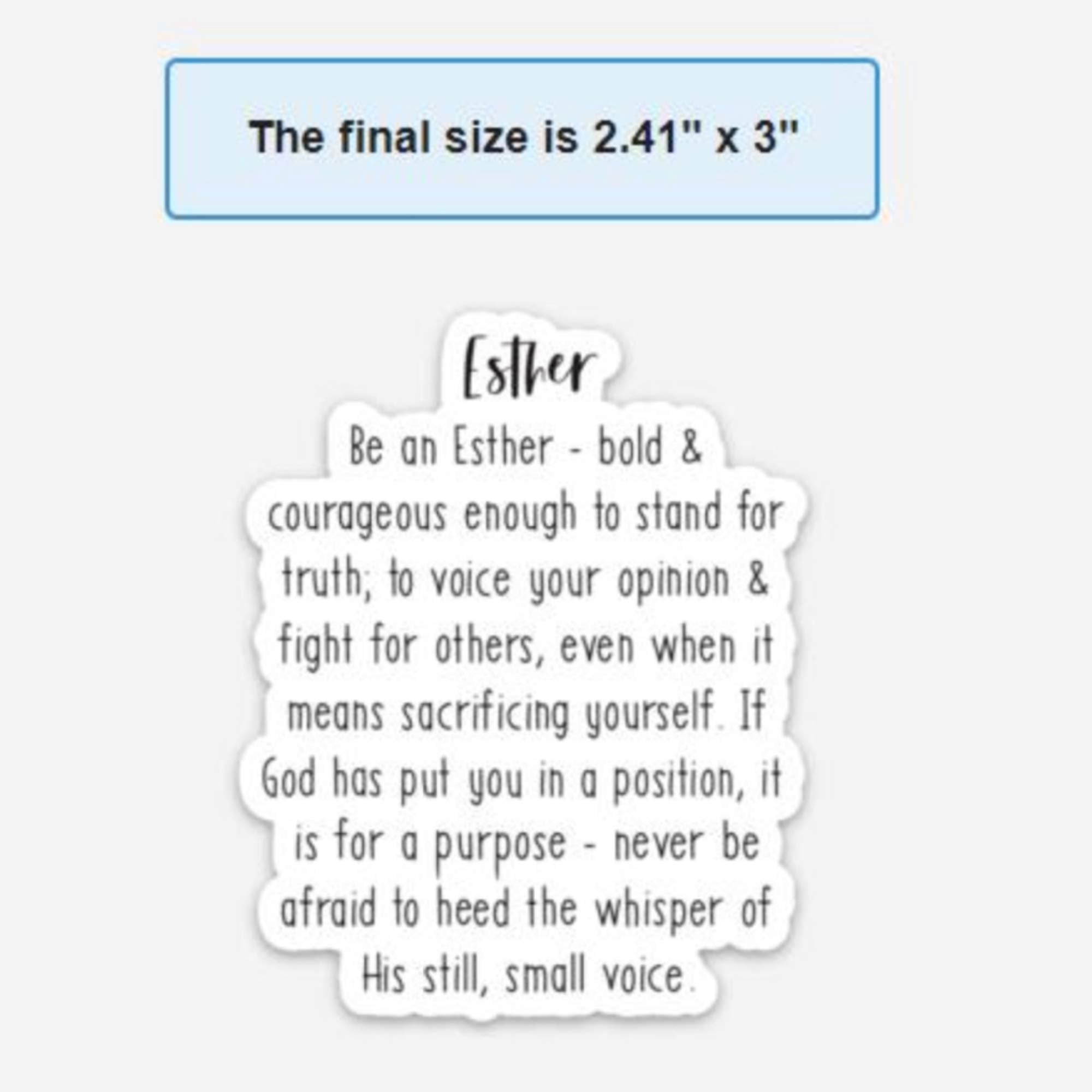 2.41 x 3.0 inch Esther magnet