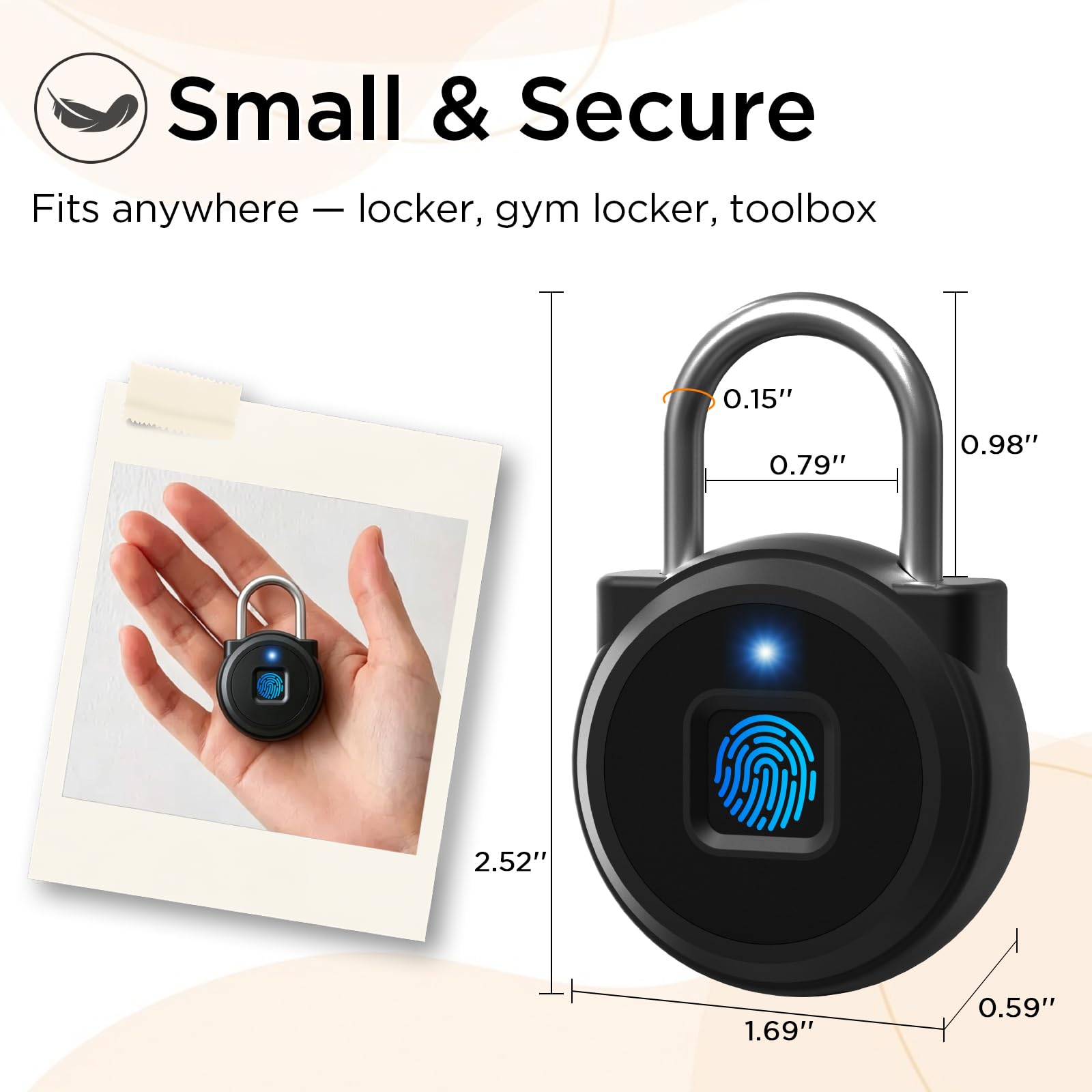 Waterproof rubber stopper detail on lock