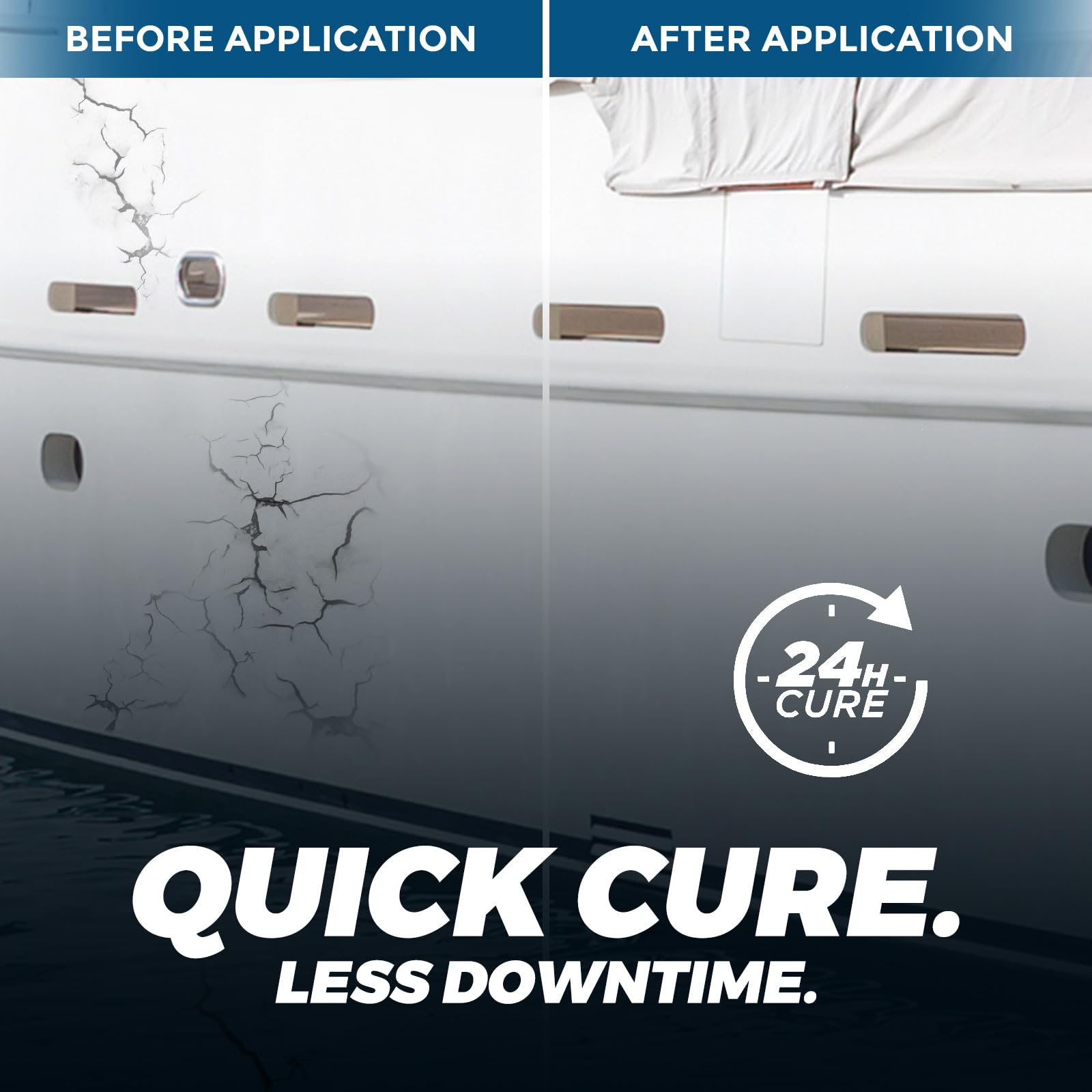 uv resistant marine sealant in use above waterline