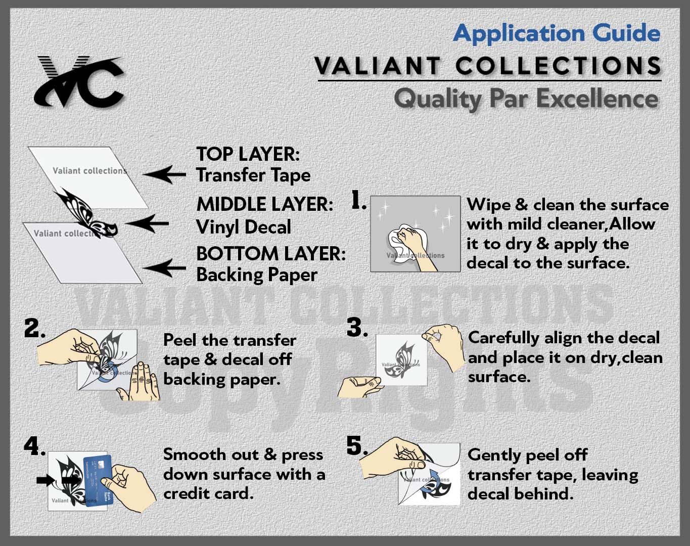 Decorative vehicle laptop sticker set VC 464 by Valiant Collections