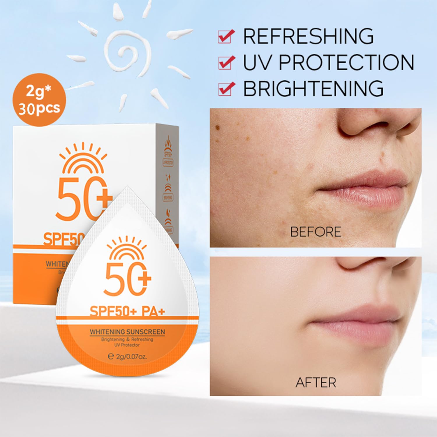 Lightweight hydrating sunscreen with no white cast