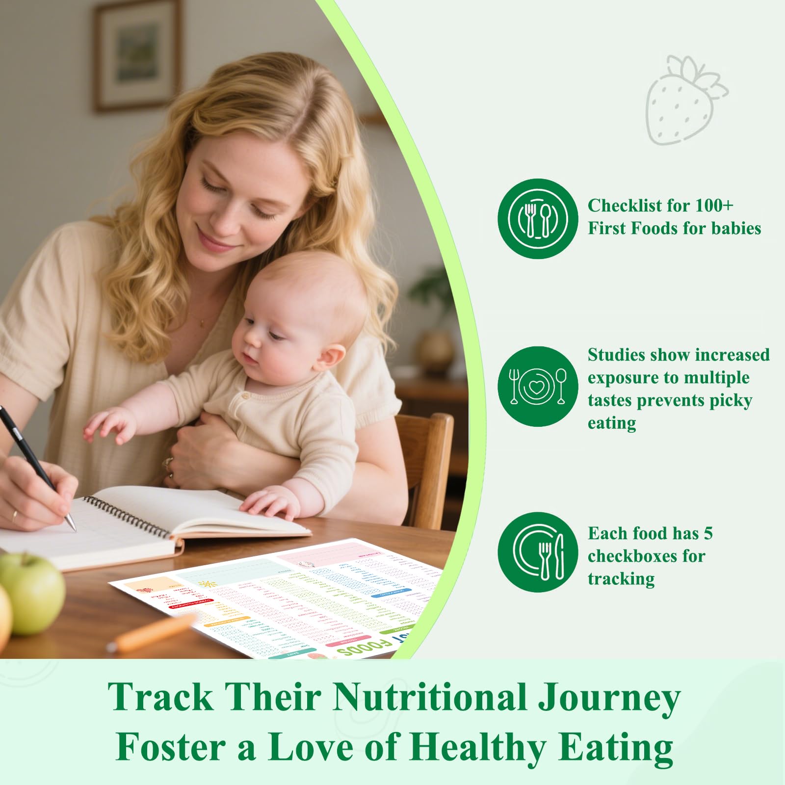 Intuitive layout helps parents track feeding routines