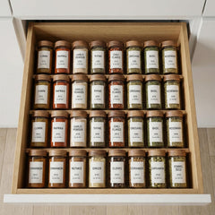 PVC self-adhesive spice labels for kitchen jars