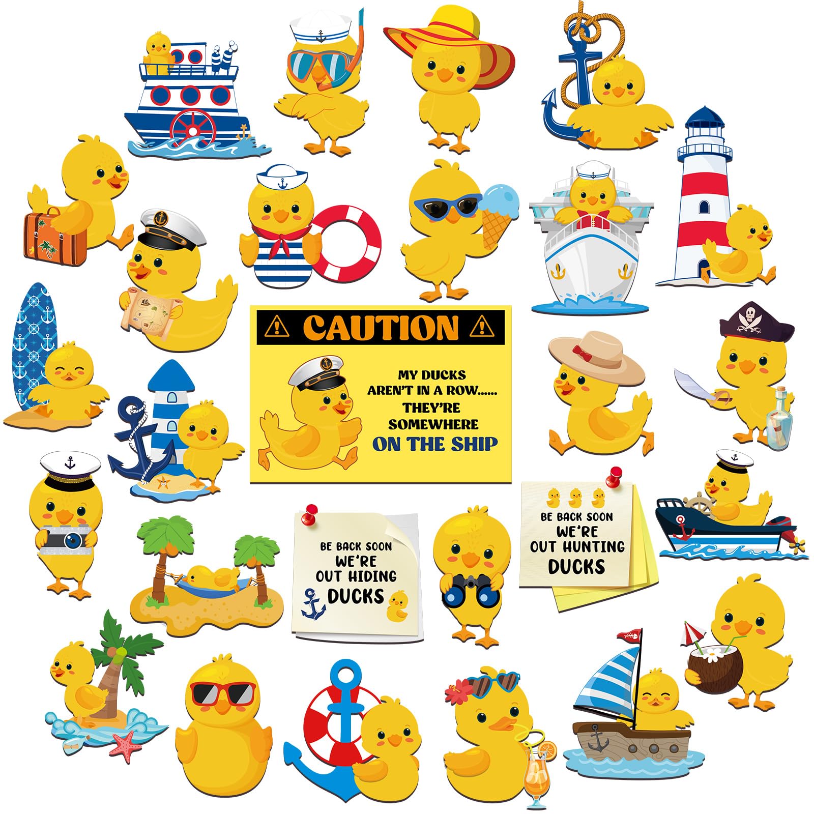 Watersay yellow duck magnets set for cruise cabin door decor