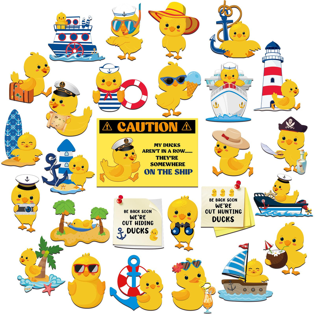 Watersay yellow duck magnets set for cruise cabin door decor