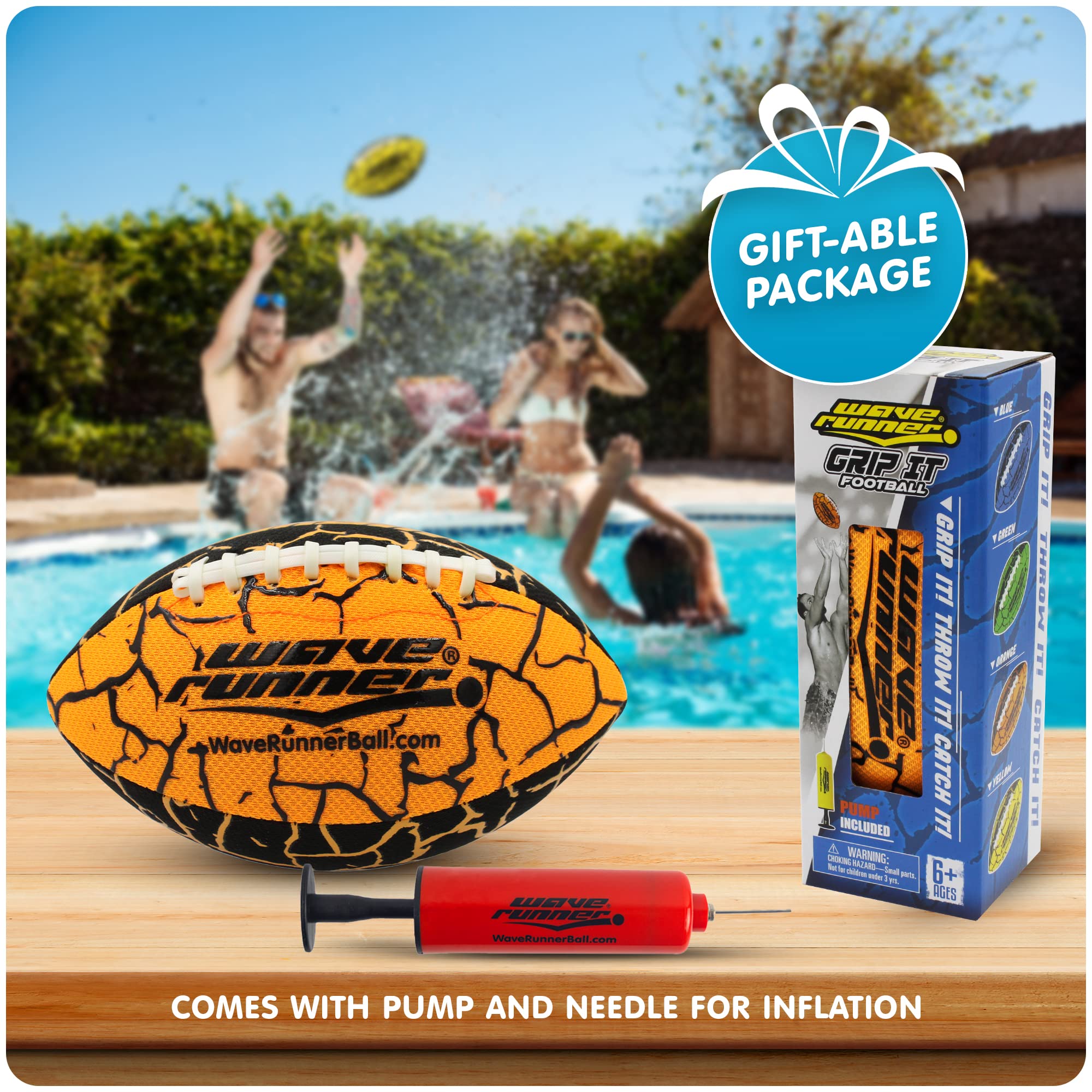 Wave Runner lightweight water football packed for backyard play