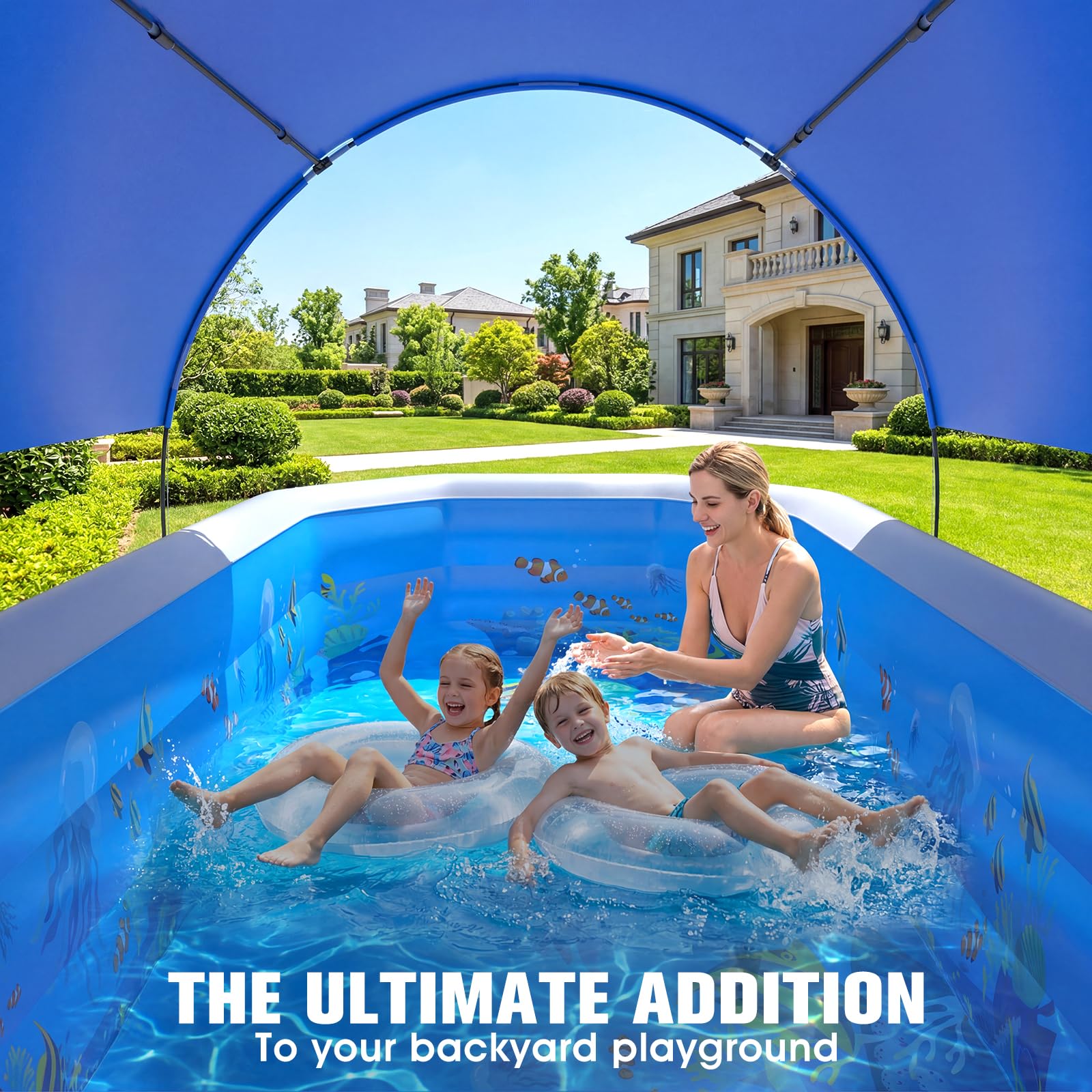 L-shaped rapid drain on WaveHaven inflatable pool