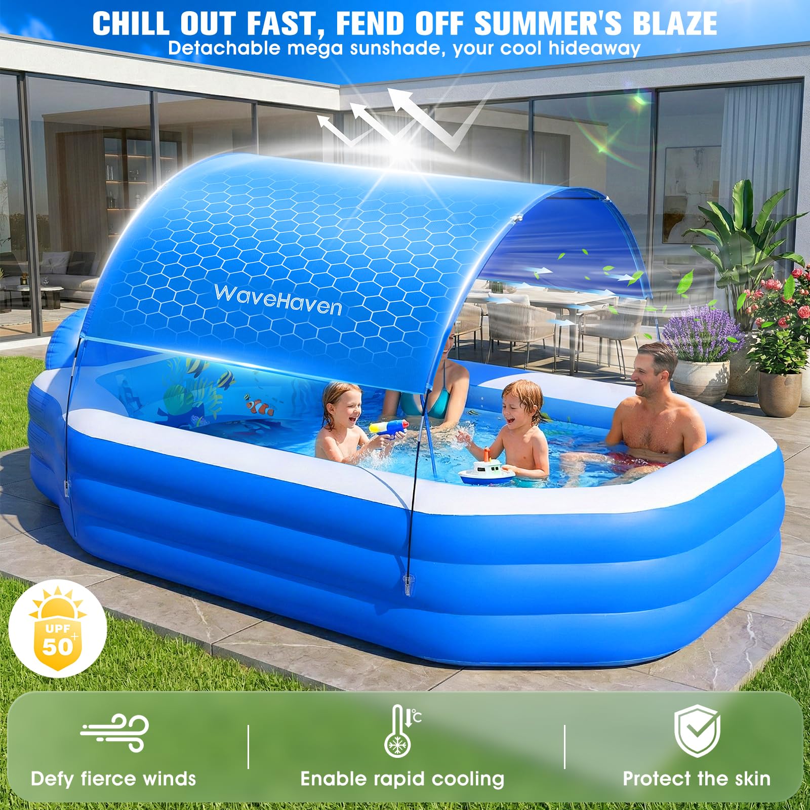 Pool with dimensions 118x75x22 in WaveHaven 2026 inflatable