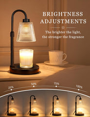 Wax melt warmer for jar candles with adjustable brightness