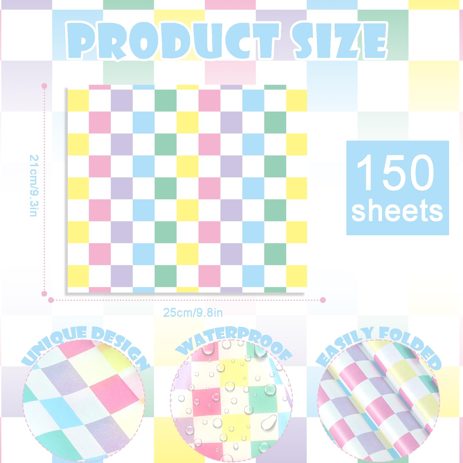 Deli wax paper sheets 9.8 x 8.3 inch