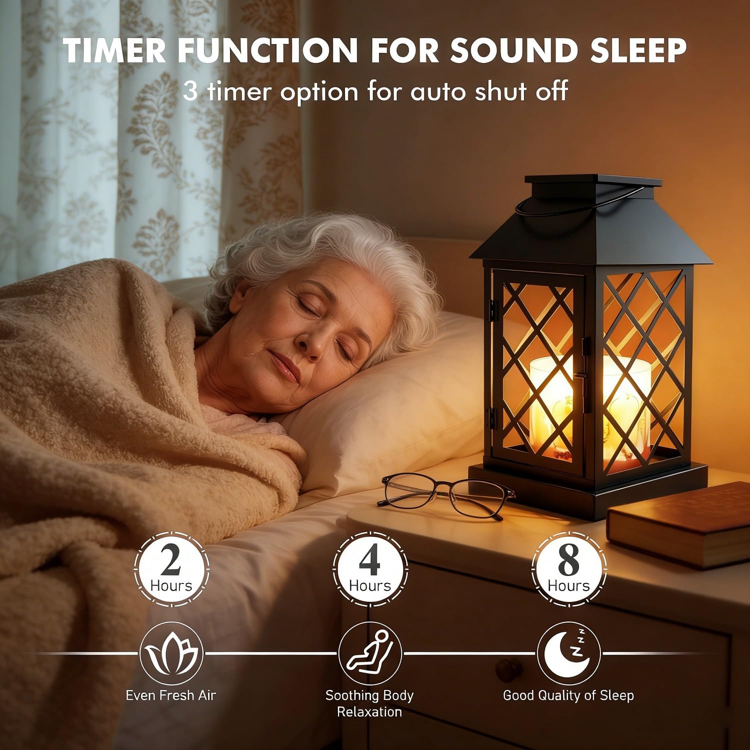 Two 50W bulbs glow inside candle warmer lamp for fragrance release