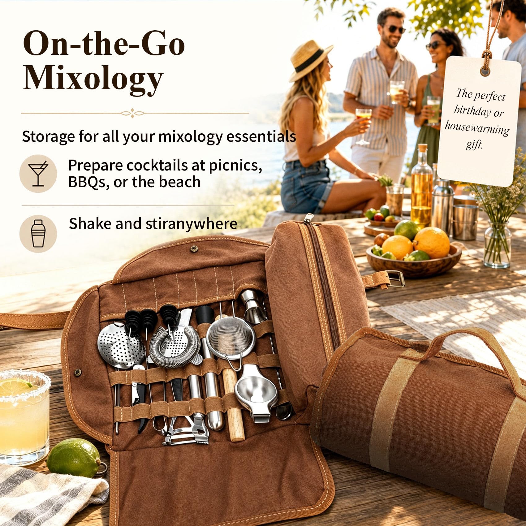 Roll-up bag with carry handle for travel