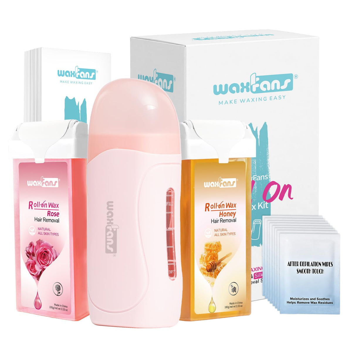 Waxfans Roll on Wax Kit pink packaging