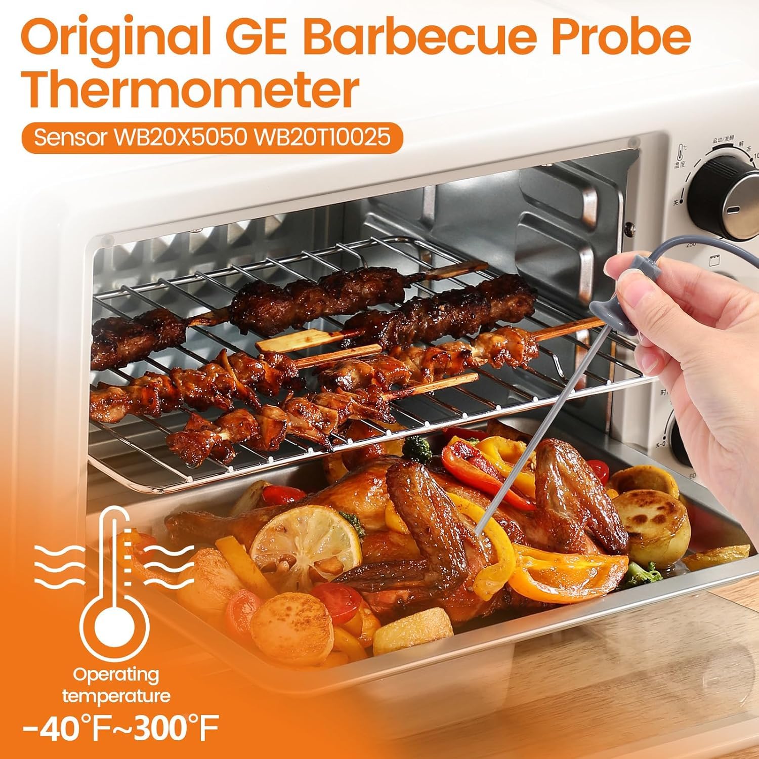 WB20X5050 316 stainless steel oven probe with silicone cable 21 inch