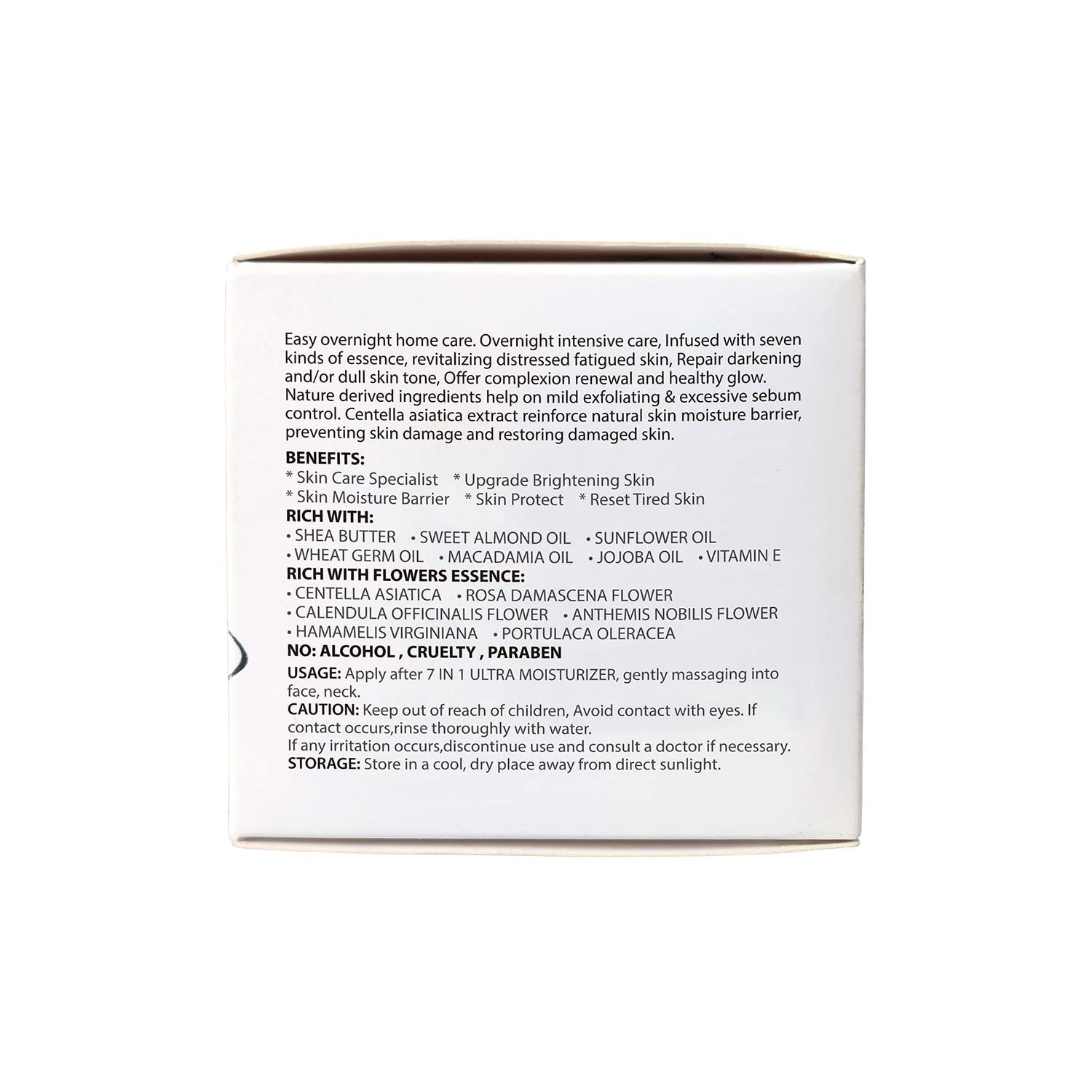Pollution protection in WBM night cream