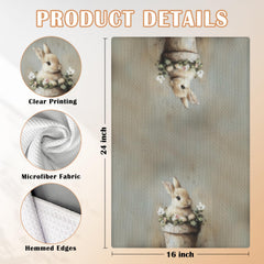 WDSFHYJK Easter Bunny Kitchen Towels bunny lovers decor 16x24 Inch