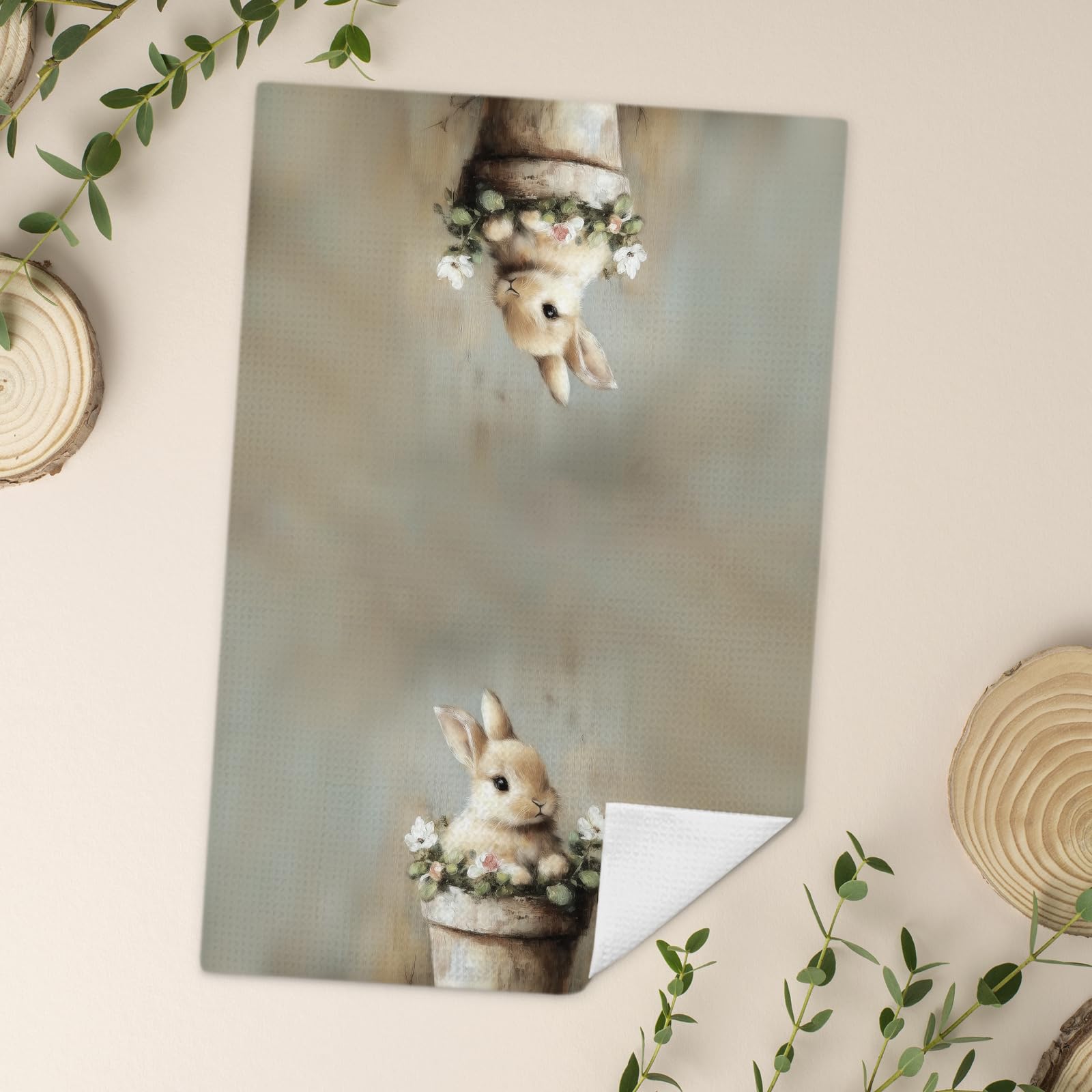 WDSFHYJK Easter Bunny Kitchen Towels hand tea towels
