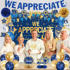 WE APPRECIATE YOU glitter banner and cake topper