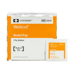 Webcol Alcohol Prep Pads Medium 2 Ply carton of 200 pads