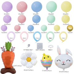 Pastel latex balloons in sizes 18in 10in and 5in included in kit