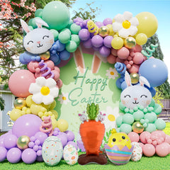 Wecepar Easter Balloon Arch Kit pastel latex balloons and foil shapes