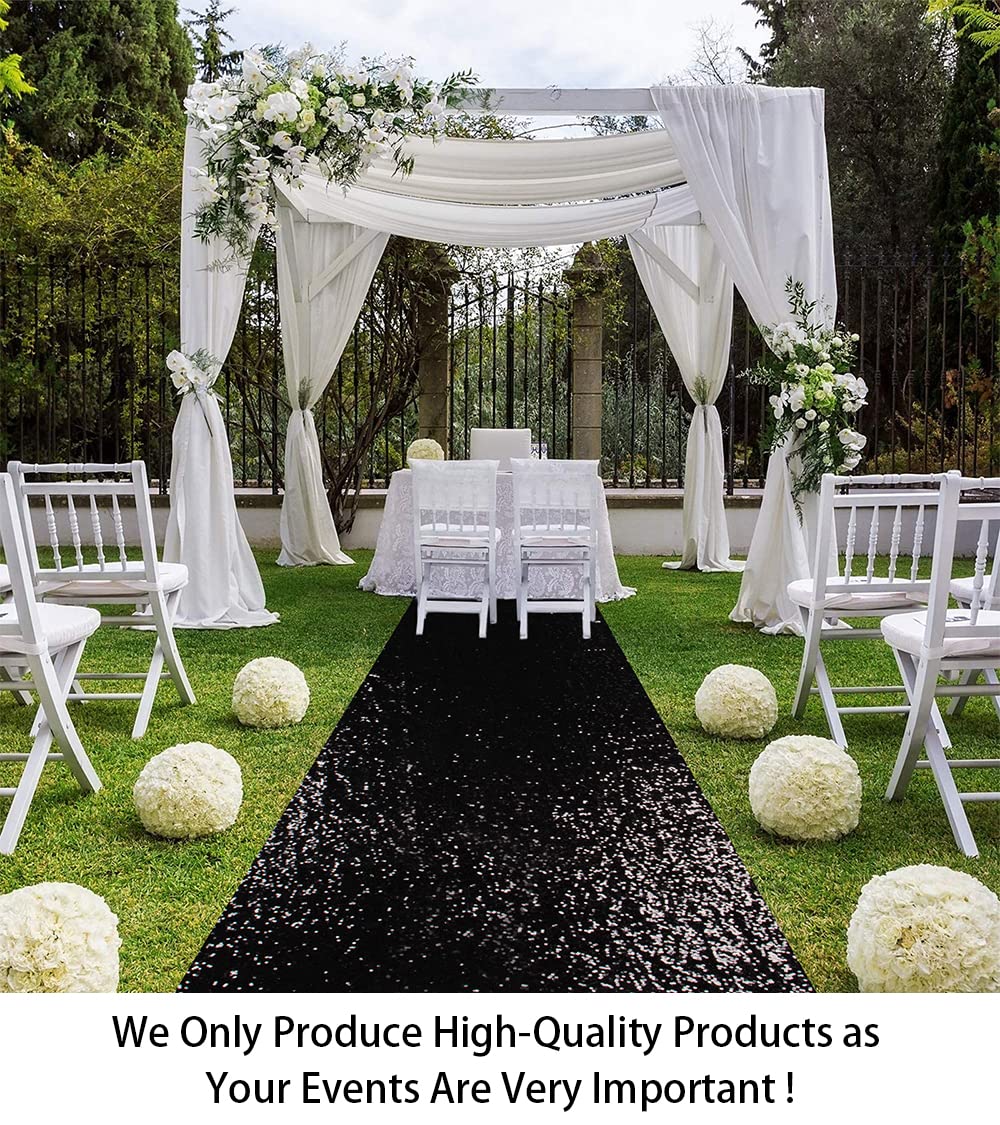 One piece seamless wedding aisle runner with sparkles