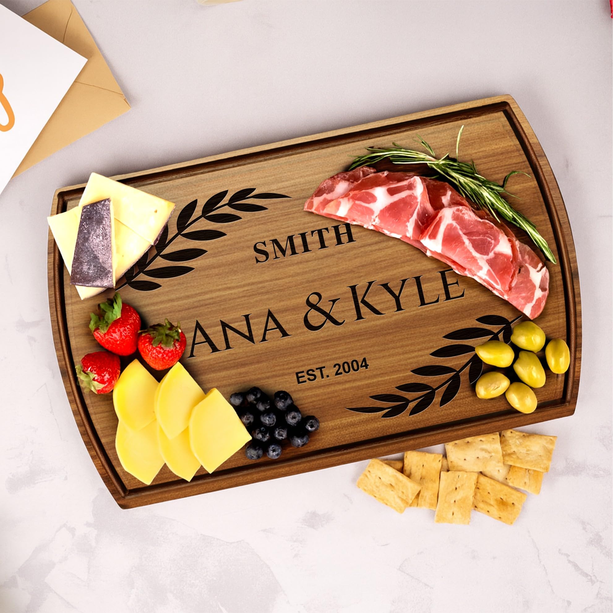 Wedding or anniversary cutting board keepsake gift