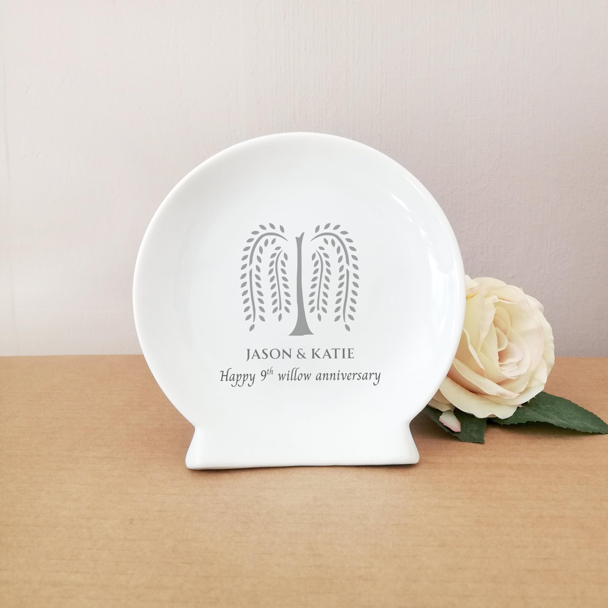 Elegant ceramic porcelain plate for milestone anniversary