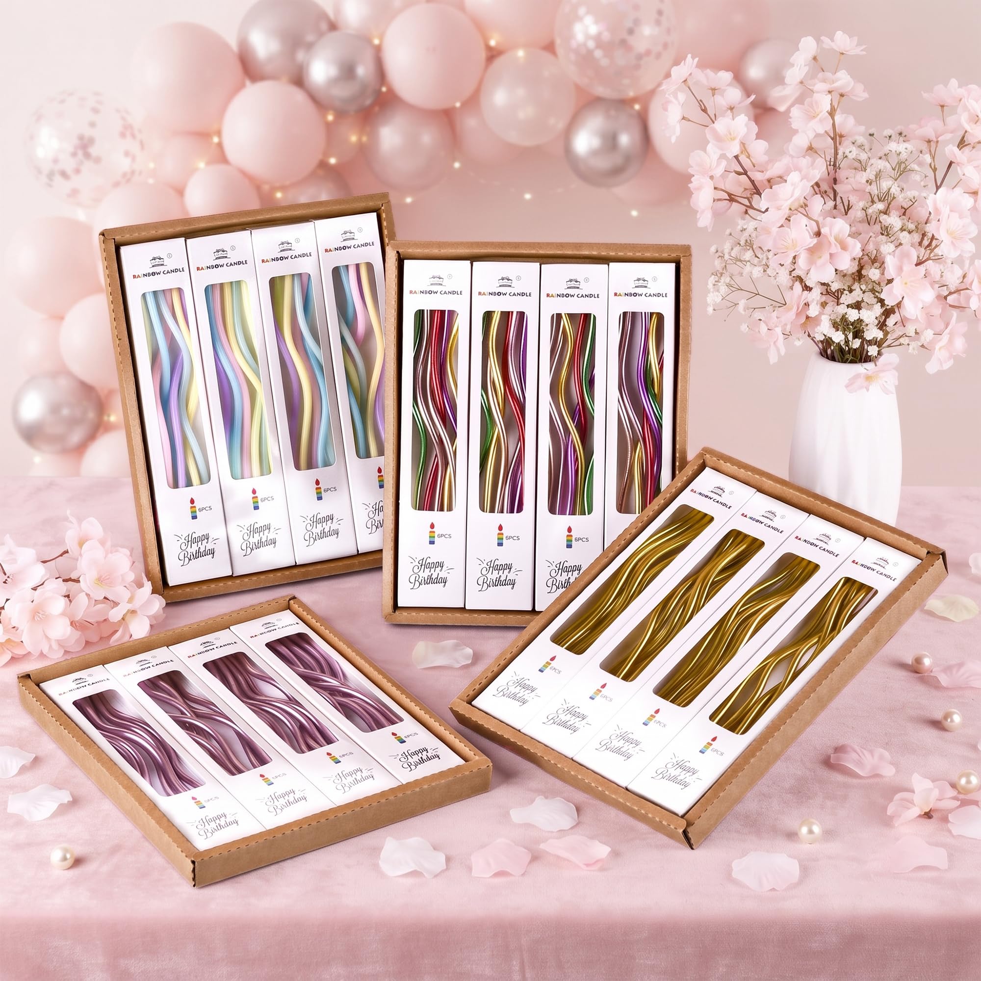 Party decor candles for birthdays and baby showers