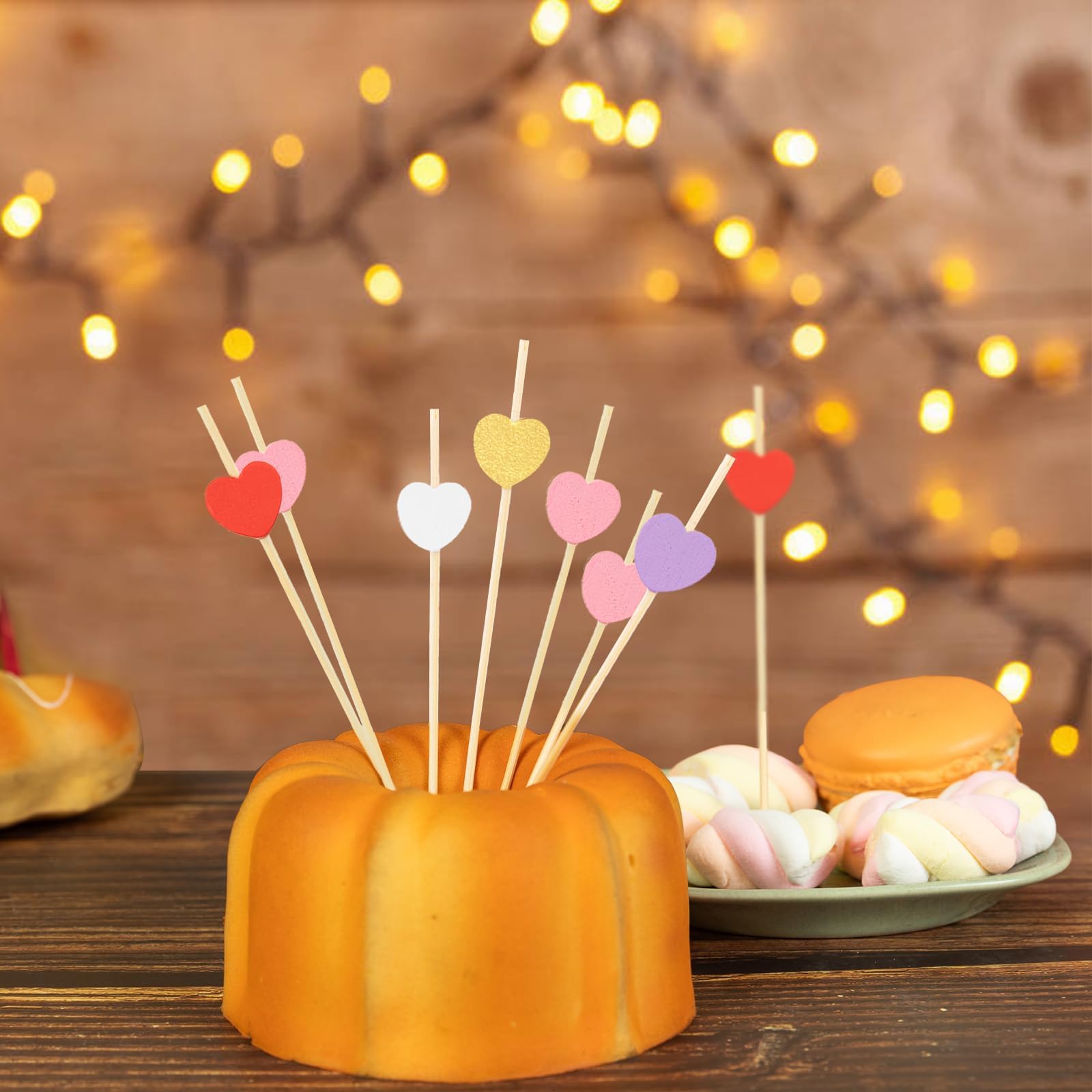 100 piece heart shaped picks for appetizers cake and fruit