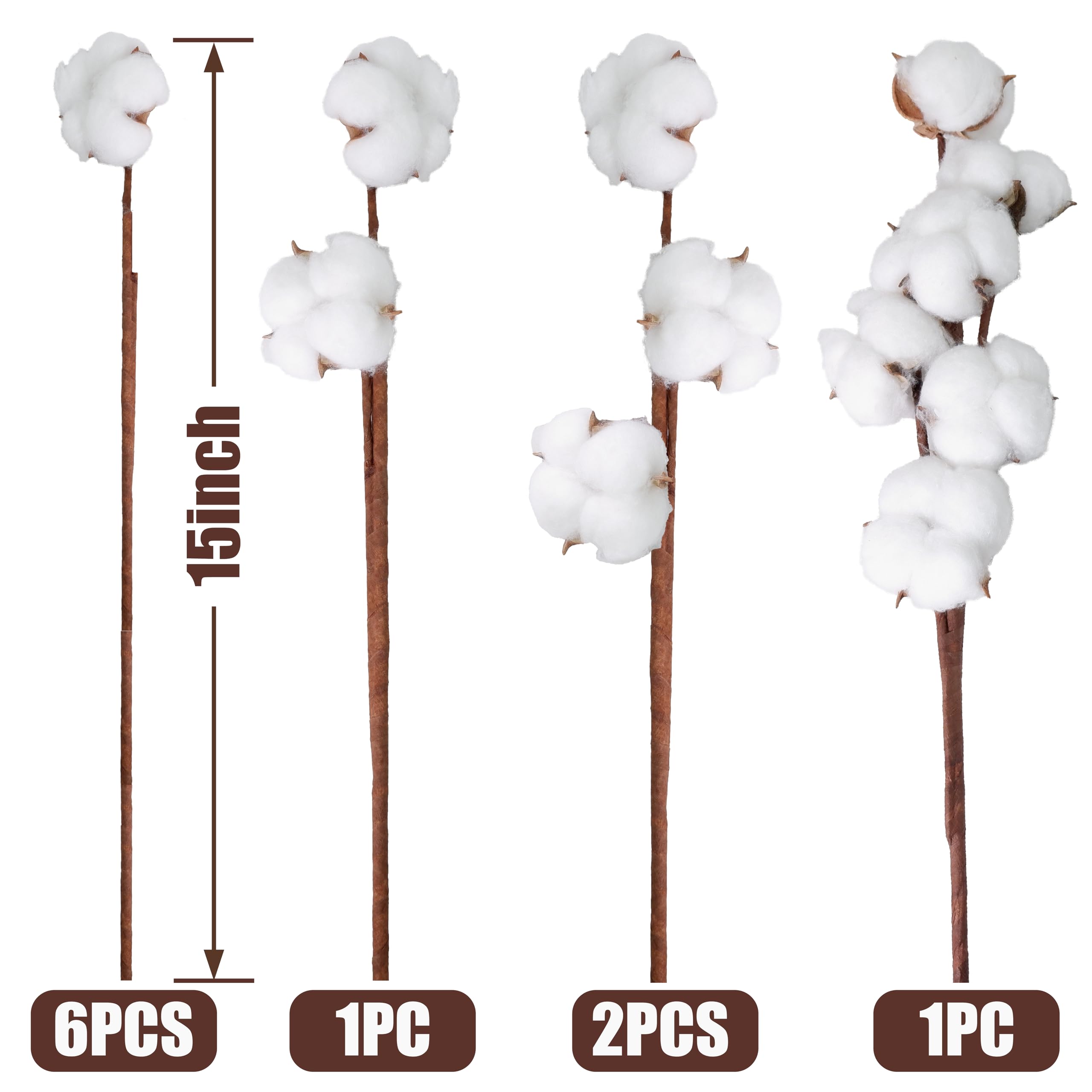 natural farm grown cotton stems for rustic decor ideas