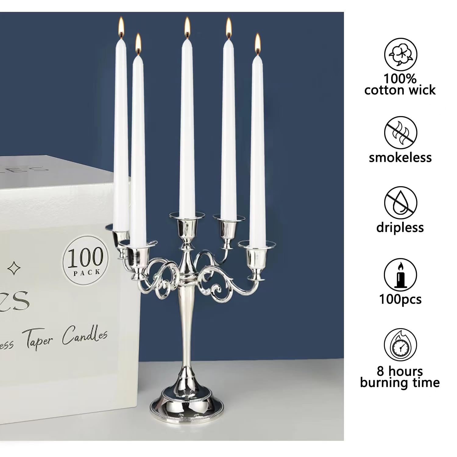 Home décor centerpiece with white taper candles