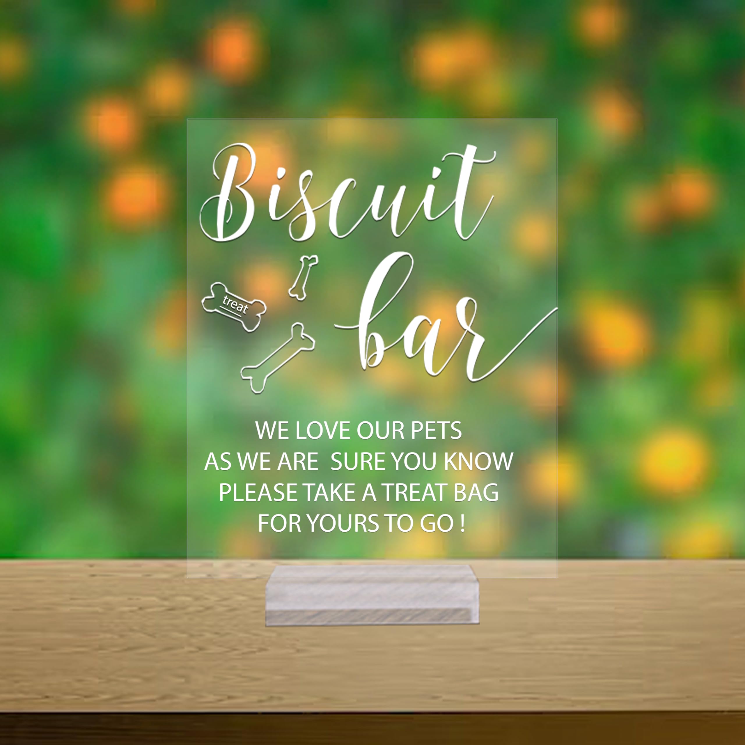wedding dog treats sign displayed at event