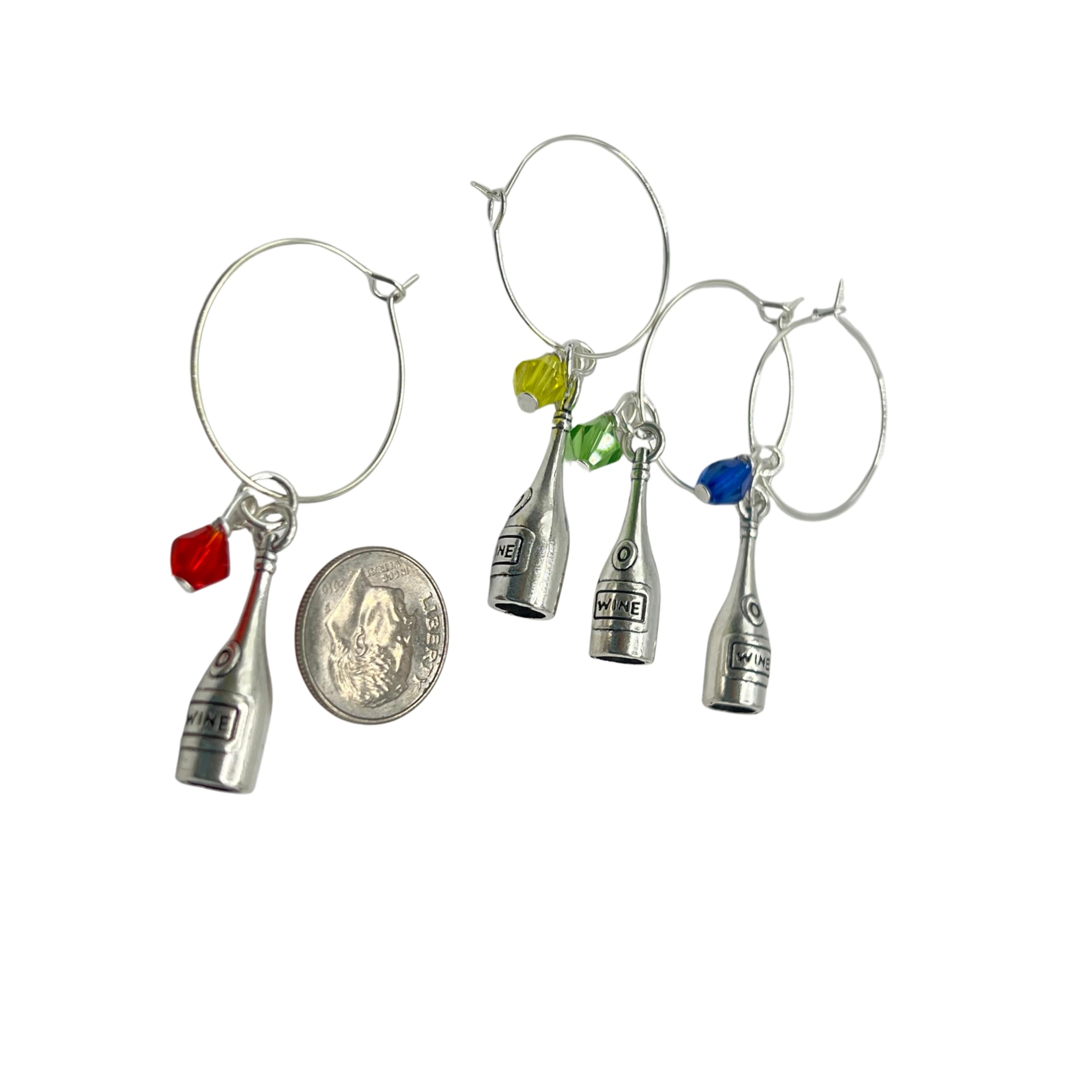 Wedding favors wine glass charms set of four
