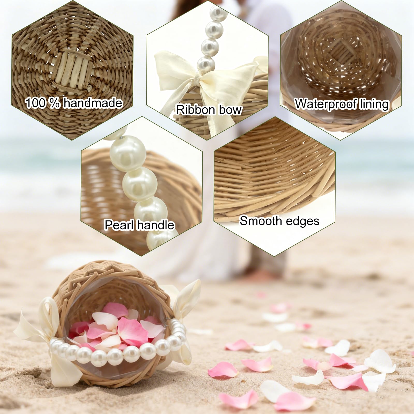 Waterproof lining inside flower girl basket