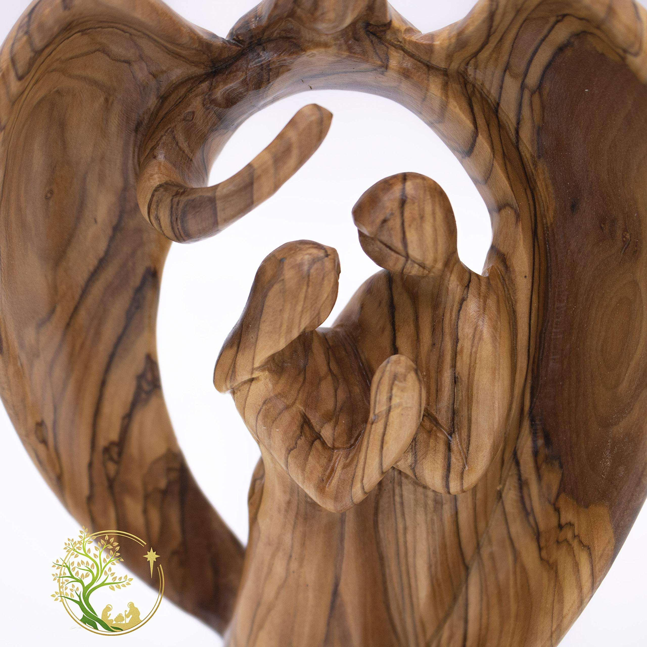 Unique olive wood hand carved statue ready for display