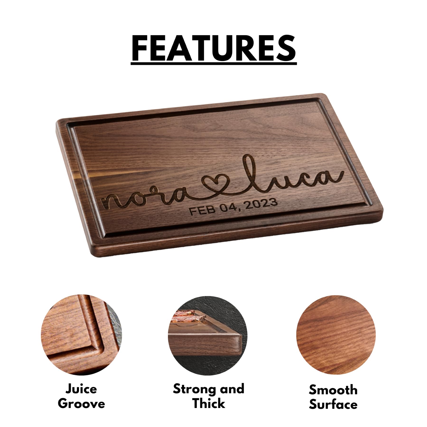 Personalized cutting board for serving and display