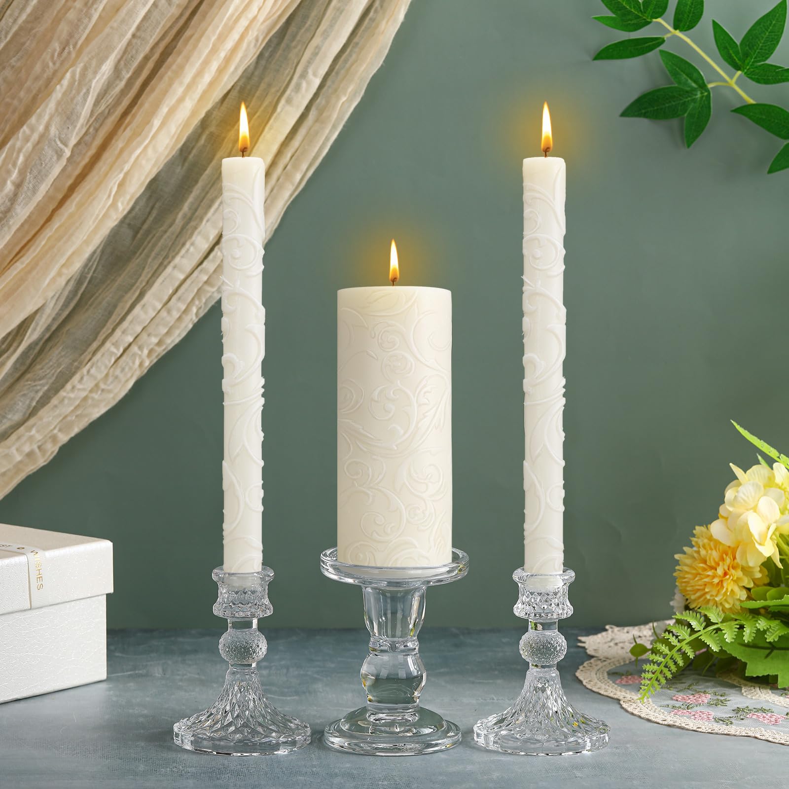 Packaging for 3 unity candles and 3 holders