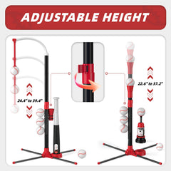 Wee Wonders tee ball stand with retractable bat and baseballs image