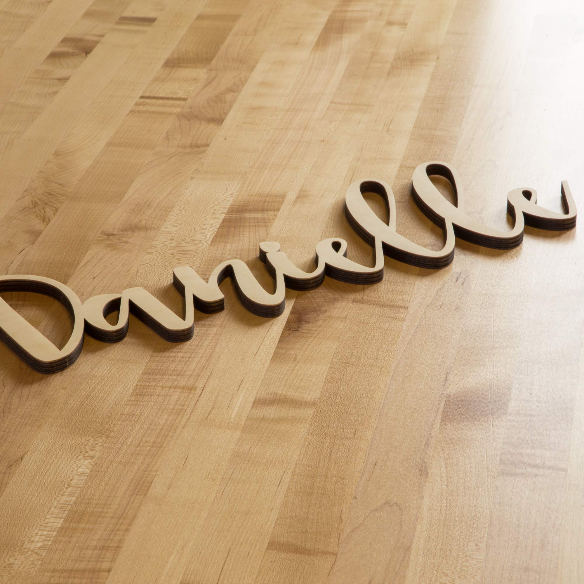 Nursery decor wooden name sign Weekday Script