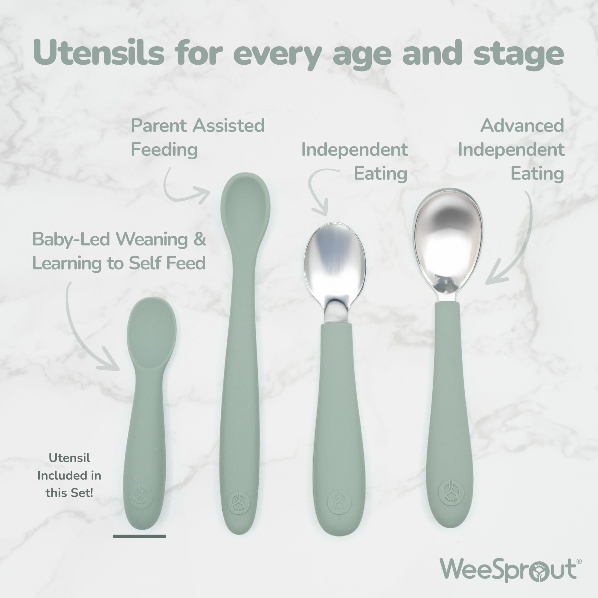 Baby safe BPA PVC phthalate free silicone spoons
