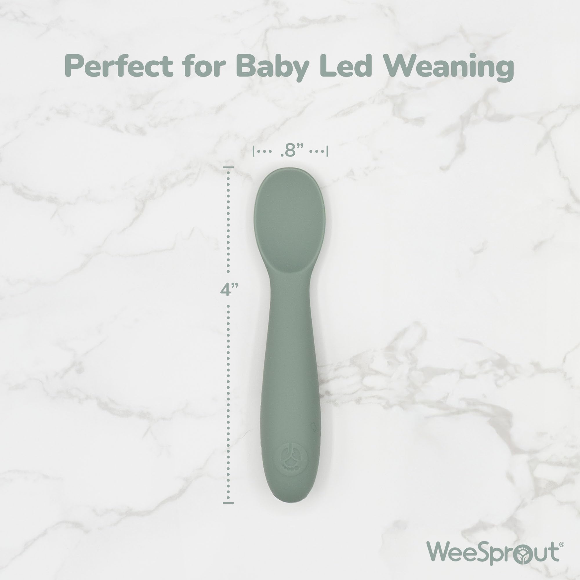 Soft durable silicone baby spoons with easy grip handles
