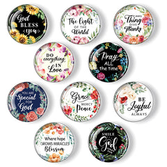 Weewooday Christian Inspirational Fridge Magnets 10 pieces diameter 32mm