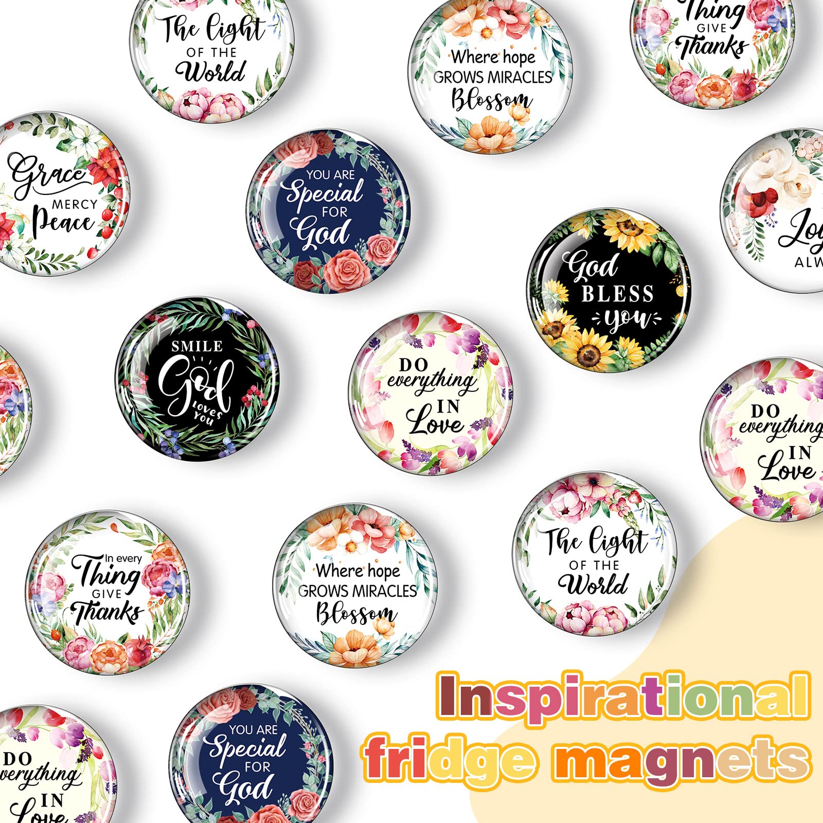 Glass magnetic fridge magnets Bible verses and quotes 10 pcs